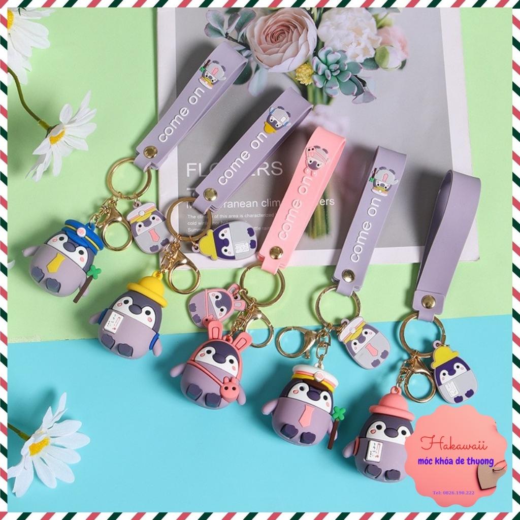 Móc khóa chim cánh cụt đi học, móc khóa đôi cute nhiều màu đáng yêu dùng làm móc treo balo