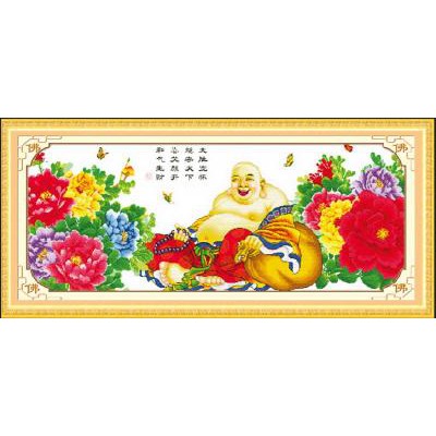 Tranh Thêu Chữ Thập Phật Di Lặc Ban Phước Lộc RY11315 (KHÁCH TỰ THÊU) KT:185X75CM