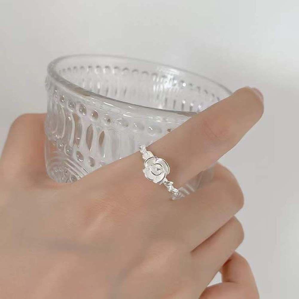 Nhẫn Hở Hình Hoa Hồng Phong Cách Retro Thời Trang