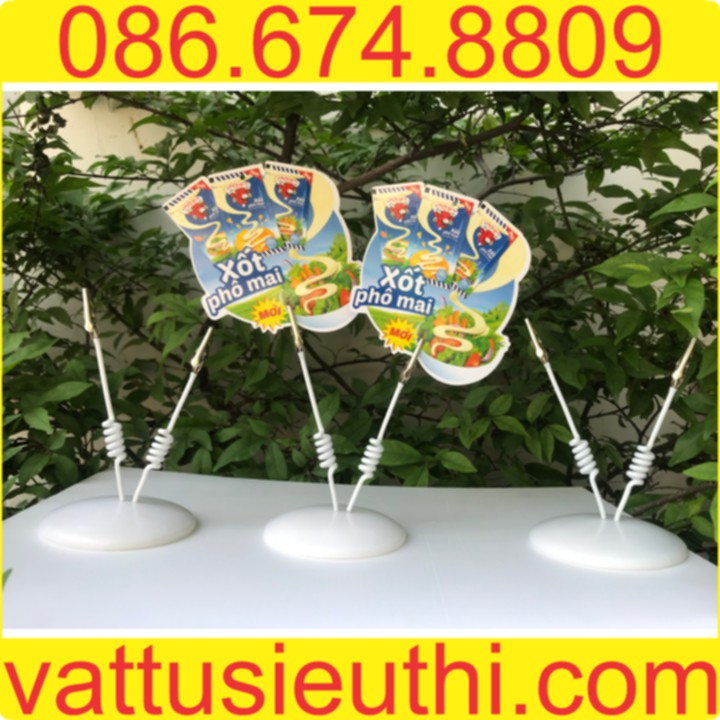 wobbler để bàn 2 nhánh, wobbler quảng cáo 2 nhánh, kẹp wobbler, chân đế quảng cáo, đế wobbler 2 nhánh