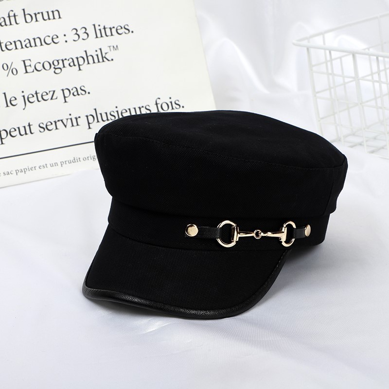 Mũ Beret Phối Khóa Kim Loại Thời Trang Thu Đông Cho Nữ