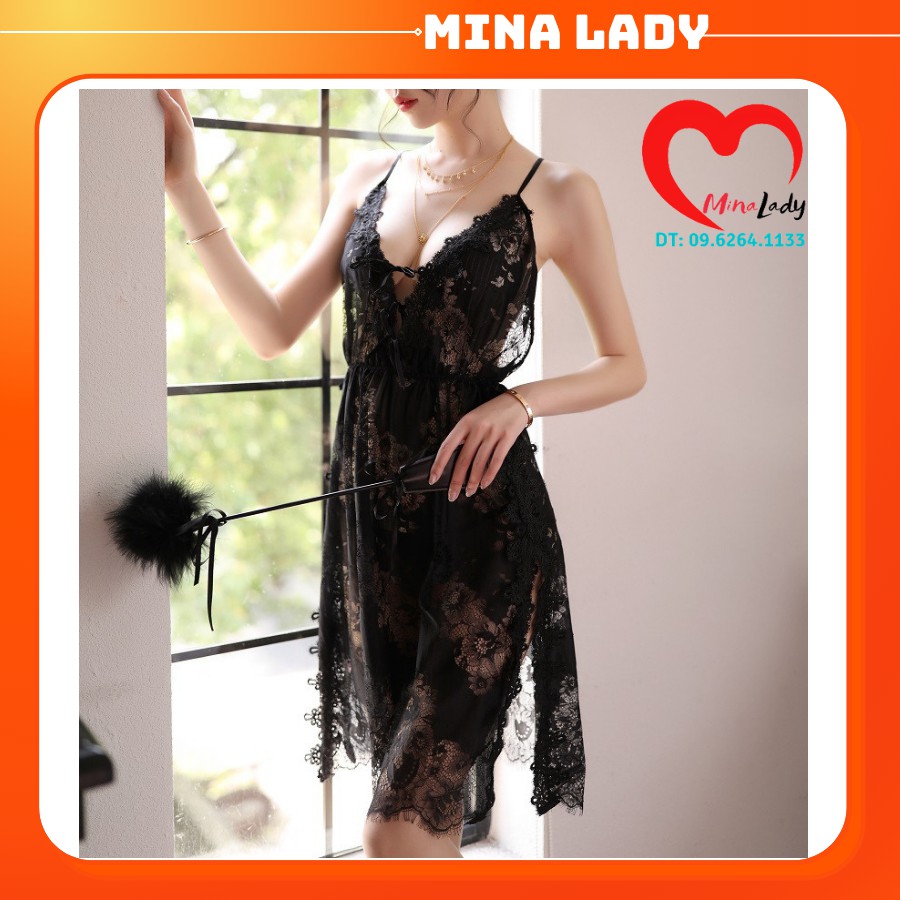 Váy ngủ nữ sexy gợi cảm đồ ngủ 2 dây MINALADY xuyên thấu cosplay cao cấp ko mút ngực -XẺ HÔNG | WebRaoVat - webraovat.net.vn