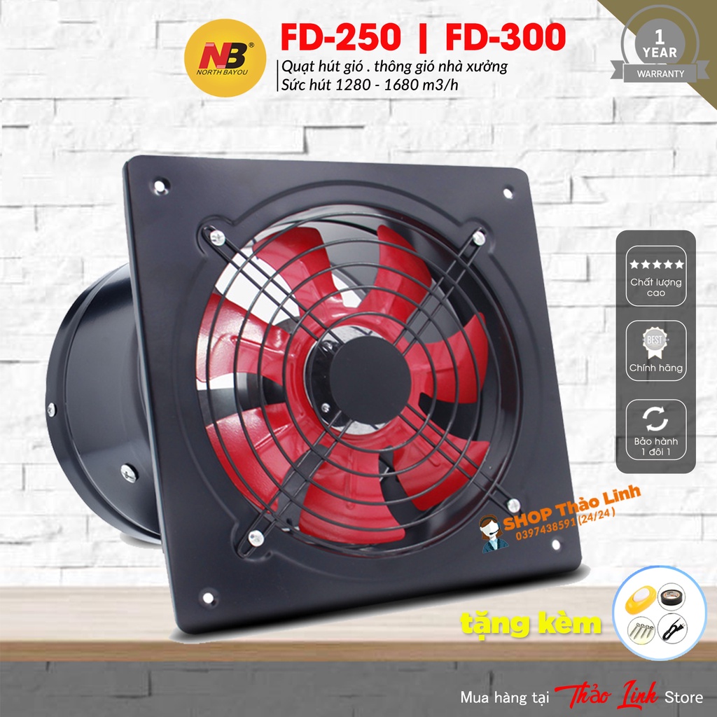 QUẠT HÚT GIÓ - QUẠT THÔNG GIÓ Model : FD-250, FD300 - SỨC HÚT LỚN