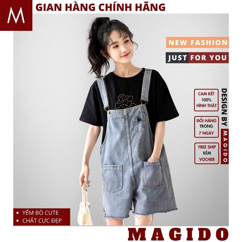 yếm nữ QUẦN yếm jean nữ ,jean nư cực xinh ,phong cách bánh bèo, vintage ,trẻ trung hàn quốc ulzzang MAGIDO-(ẢNH THẬT)