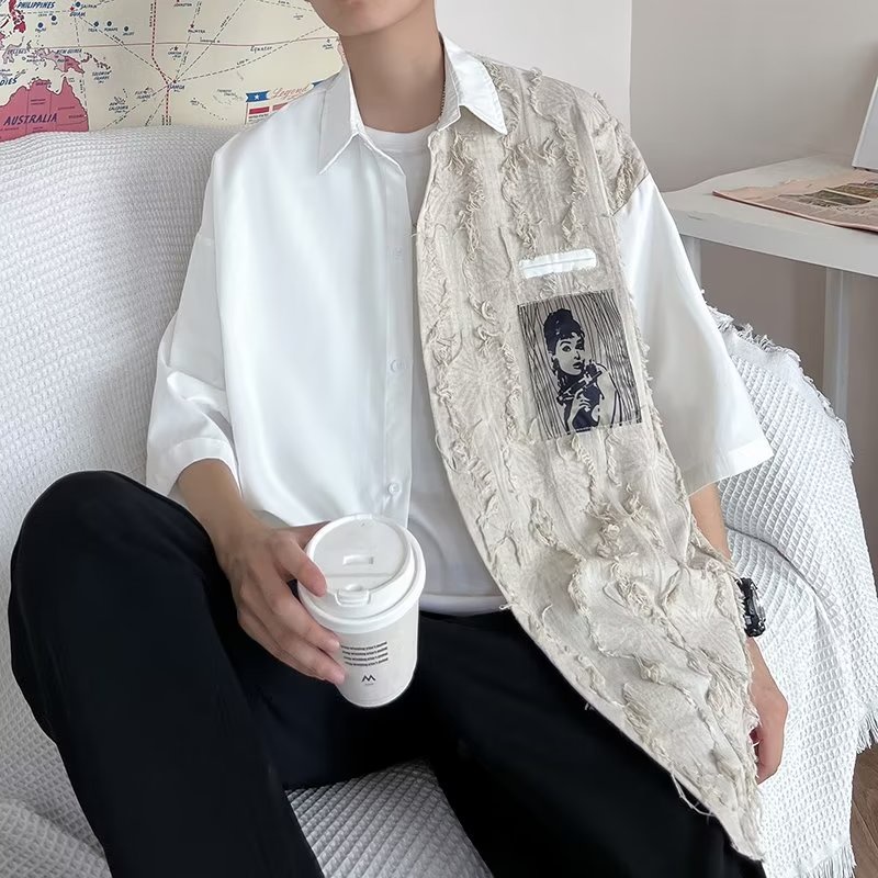 Áo Sơ Mi Tay Ngắn Dáng Rộng Phong Cách Hàn Quốc Thời Trang Mùa Hè 2022 Mới Chất Lượng Cao Cho Nam