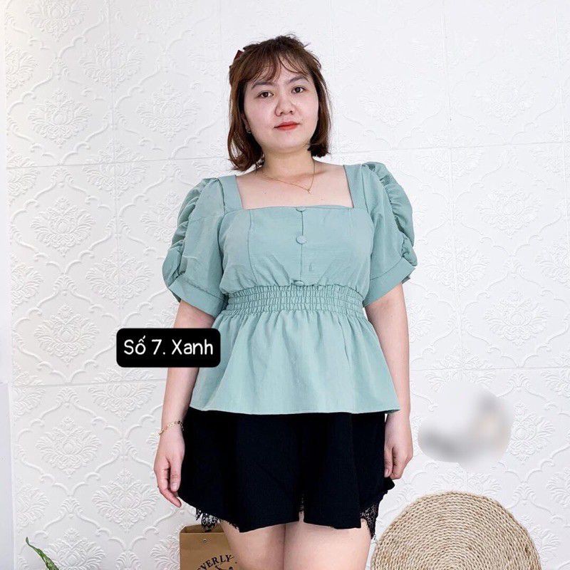 [Ảnh thật] 55-90kg Bigsize Áo Peplum Tay Phồng 8 Màu Siêu Xịn