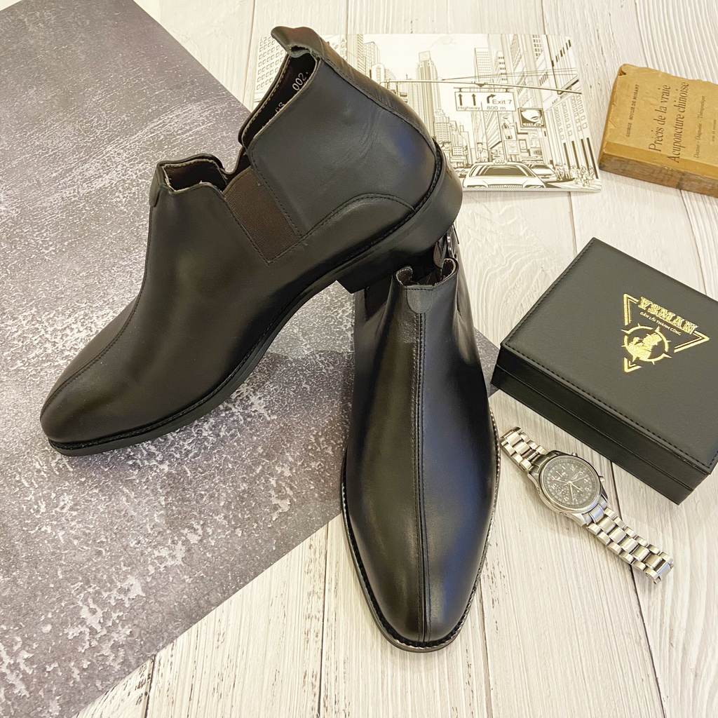 Giày Chelsea Boots VSMAN chất liệu da bò thật cao cấp Giày bốt nam cổ cao trẻ trung sang trọng hiện đại - HHG011 | BigBuy360 - bigbuy360.vn