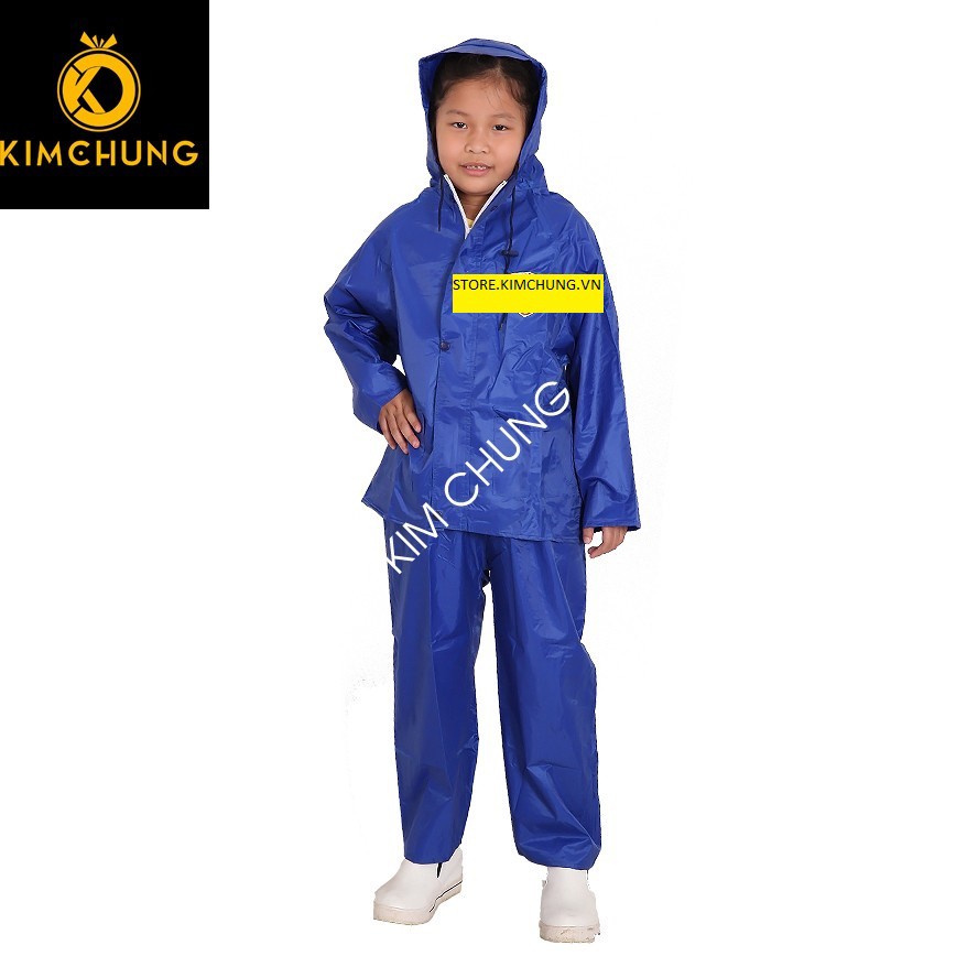 Áo mưa bộ trẻ em vải dù cao cấp cho bé từ 3-10 tuổi (được chọn màu, được chọn size M, L, XL)