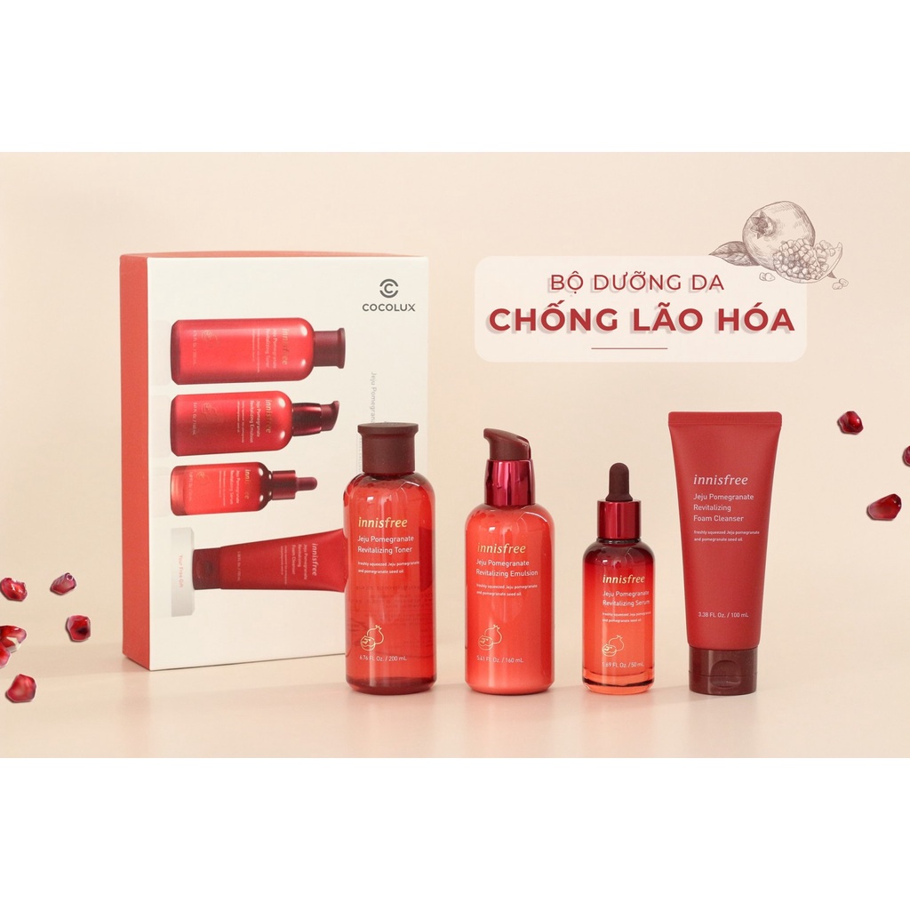 Set Dưỡng Da Lựu Đỏ Innisfree Jeju Pomegranate Revitalizing Special
