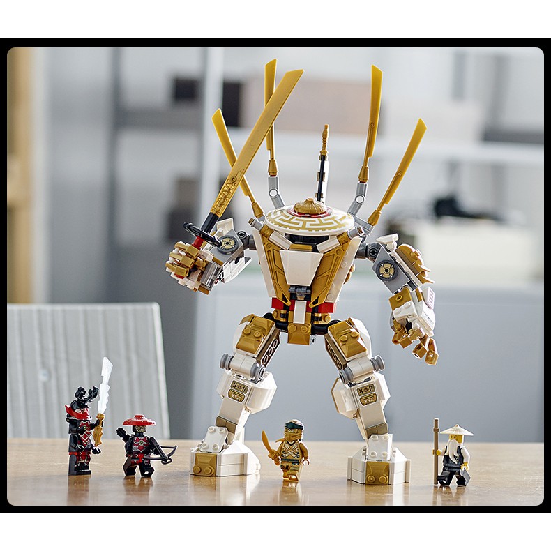 Đồ chơi lắp ráp Non lego Ninjago legacy season phần 12 Golden Mech robot người máy tổ sư xếp hình ninja lloyd Lari 11492