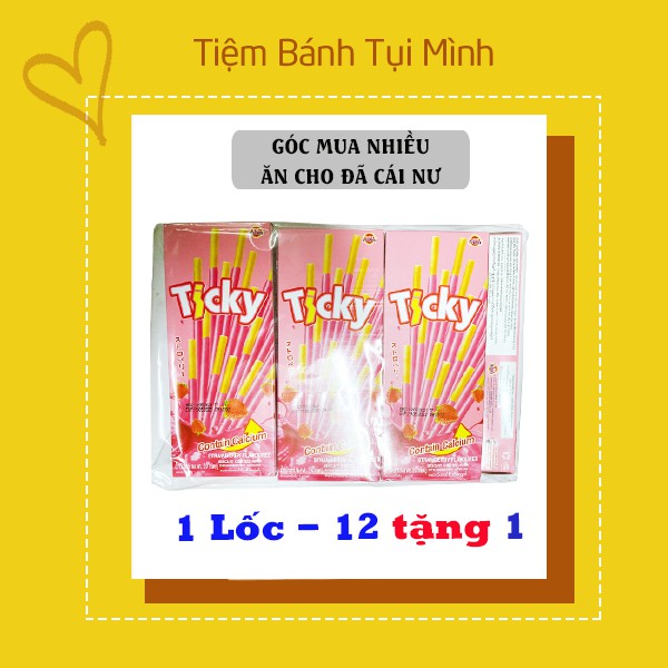 Bánh que Ticky Thái vị dâu (1 lốc 13 hộp)