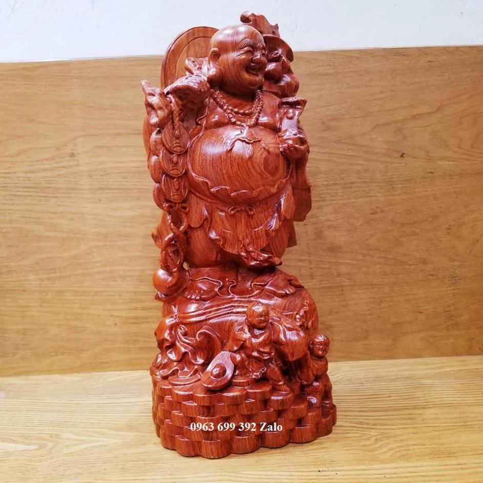 [GIA RE] Tượng phật di lặc nhị phúc gỗ hương
