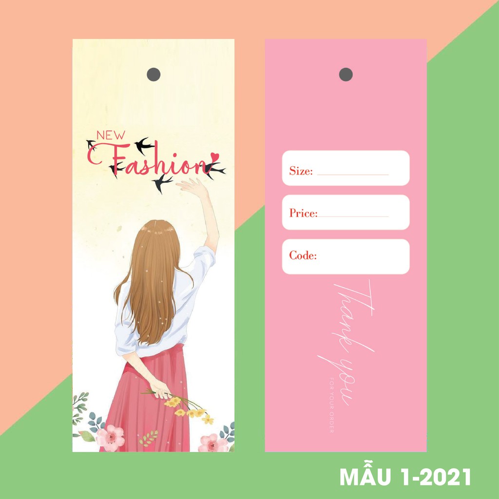 NHÃN MÁC TAG QUẦN ÁO giúp nâng cao thương hiệu quần áo - Giấy bìa cứng cán màng sang trọng 100 cái mẫu 13