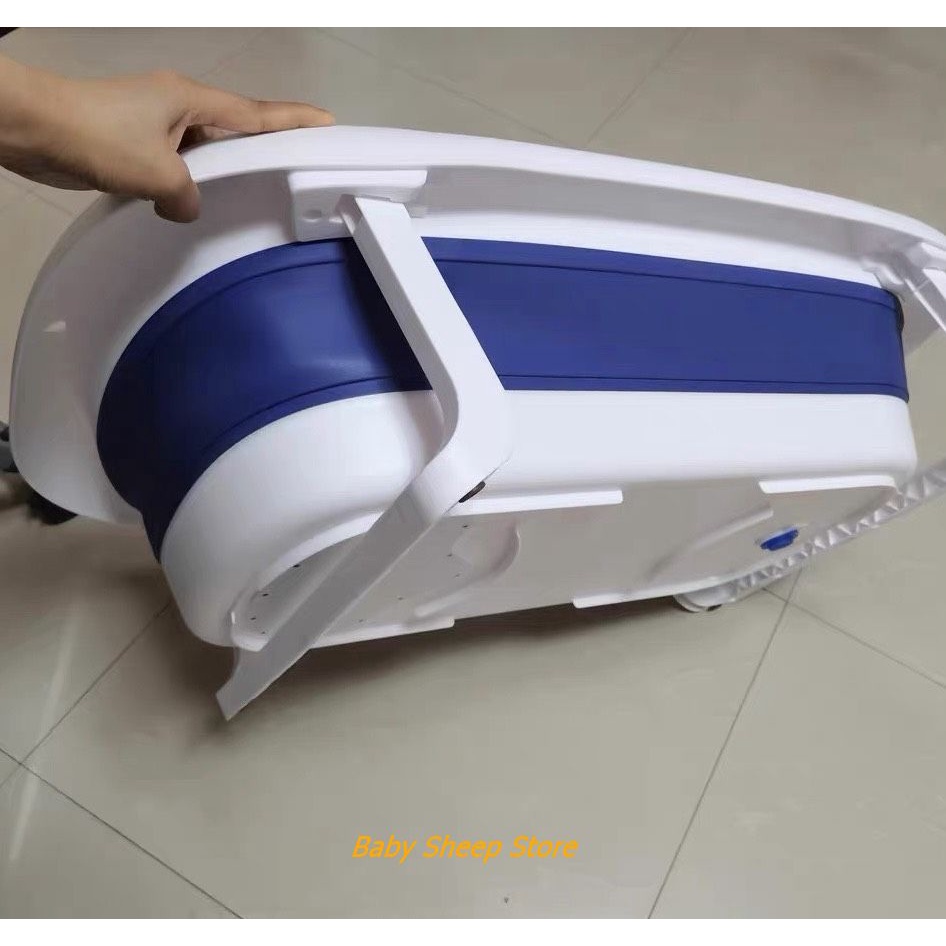 Chậu tắm gập gọn size lớn hàng nhập khẩu cho bé (combo kèm phao)