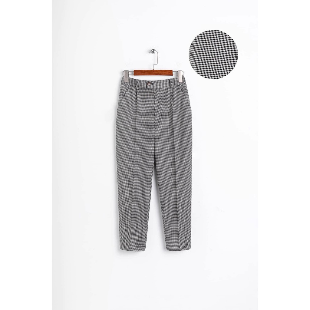 Quần baggy basic nữ dáng 2020 MADELEN nhiều màu kẻ chất cashmere