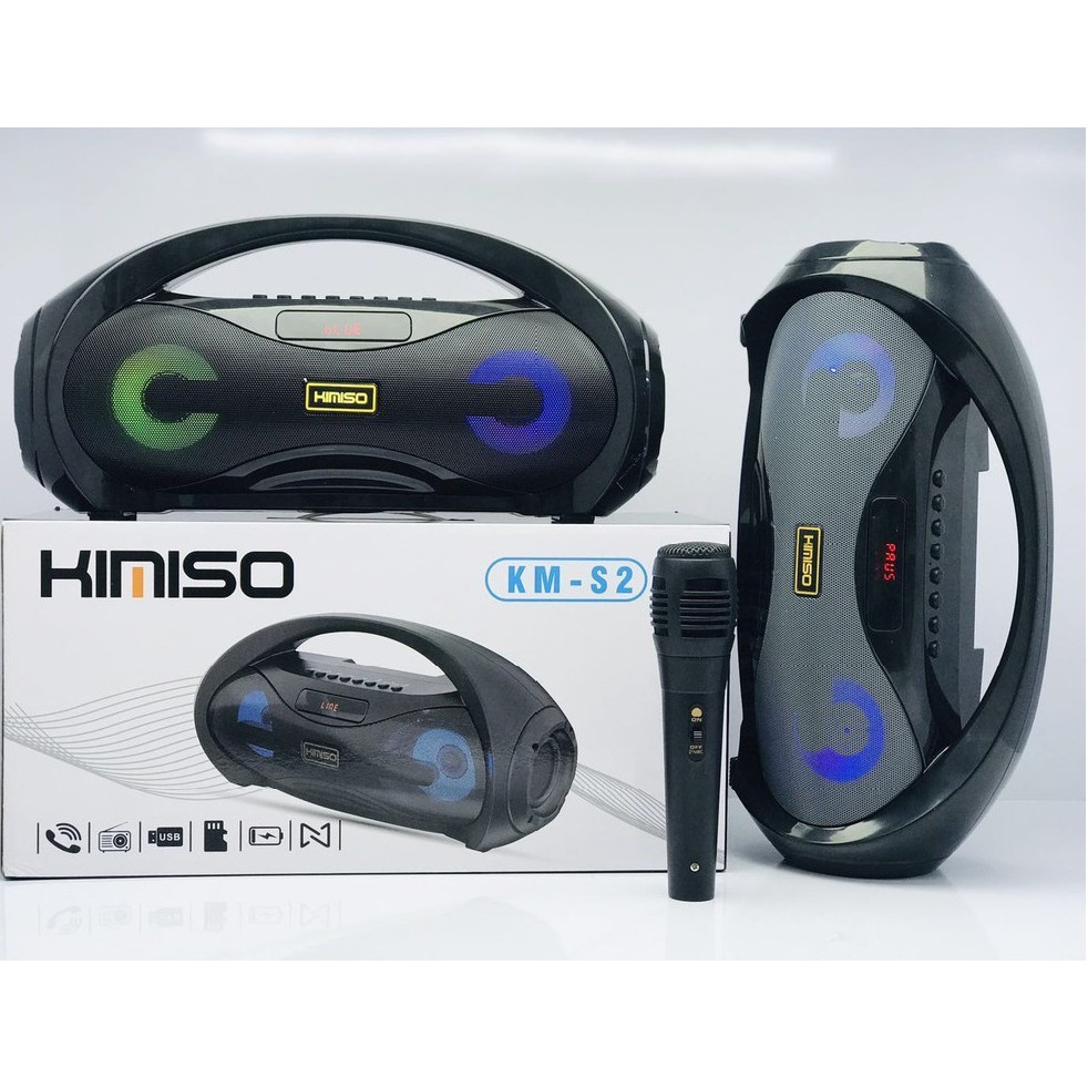 Loa Karaoke Bluetooth Xách Tay Kimiso-S1-S2, Hát Nghe Nhạc Âm Bass Cực Hay +Tặng Mic Hát Có Dây 5.0