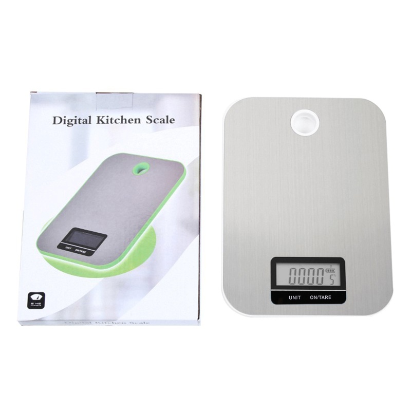 Cân Điện Tử kiss Bằng Thép Không Gỉ Có Đèn Nền Xanh Dương Tiện Dụng Cho Nhà Bếp