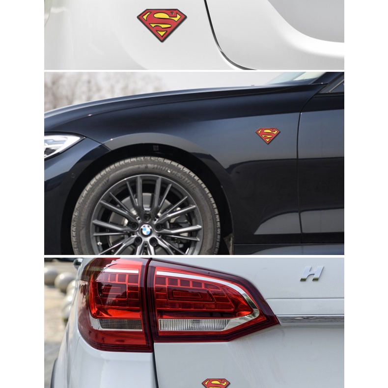 Miếng Dán Logo Superman 3D Bằng Kim Loại Độc Đáo Trang Trí Đuôi Xe Hơi