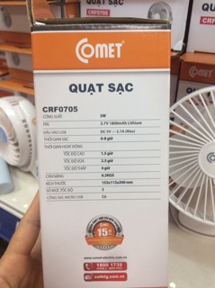 Quạt sạc mini để bàn Comet