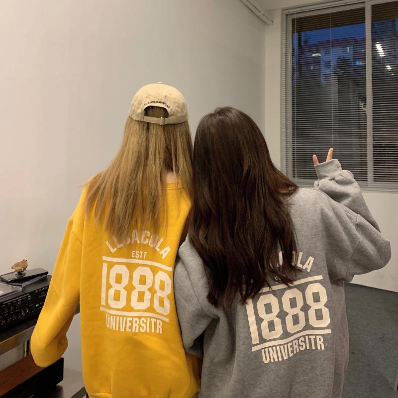 Áo sweater nữ tay dài màu trơn đơn giản thời trang phong cách Hàn Quốc