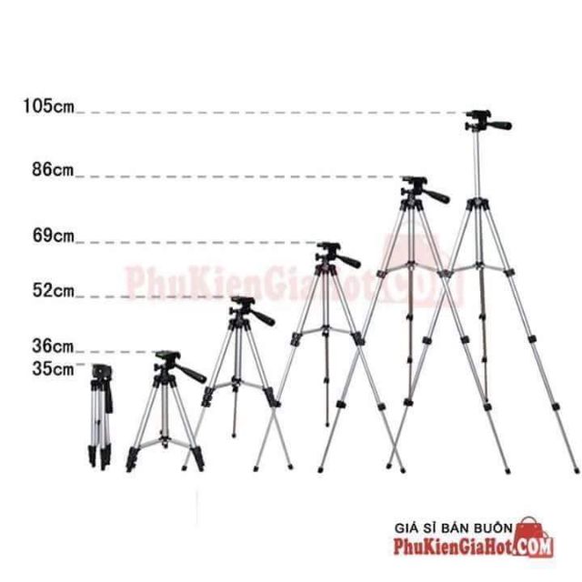 ( GIÁ HỦY DIỆT) Gậy 3 chân Tripod TF  3110 /  3120A mẫu mới kèm giá đỡ điện thoại