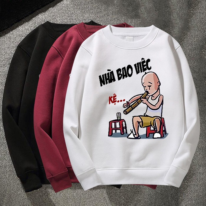 Áo Hoodie Unisex Dài Tay Cổ Tròn In Slogan Nhà Bao Việc Thời Trang Zenkonam MEN TOP 178 | BigBuy360 - bigbuy360.vn