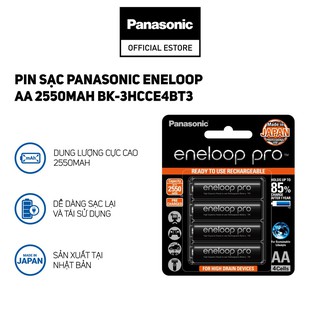 Mua Pin sạc Panasonic Eneloop AA 2550mah BK-3HCCE4BT3 (Vỉ 4 viên) (Đen)
