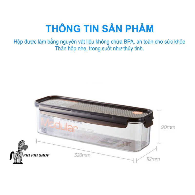 Hộp bảo quản thực phẩm Lock&amp;Lock Bisfree Modular dung tích 1.8L LBF410