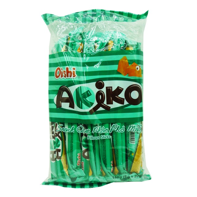 [Mã 77FMCGSALE1 giảm 10% đơn 250K] Bánh Snack Akiko Nhân Phô Mai 160g ( 20 que x 8g )