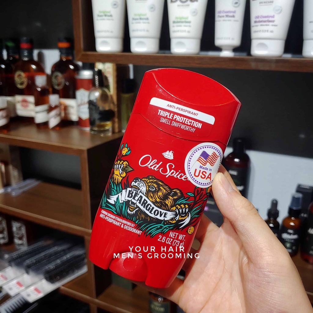 Lăn khử mùi Old Spice Bearglove 73gr - Múi TÁO, CAM QUÝT - Chính hãng USA