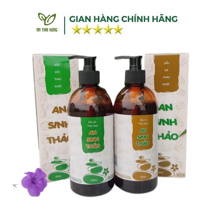 Dầu Gội - Dầu Xả AN SINH THẢO 500ml Sạch bã nhờn, gầu, giúp da đầu thoáng mát, dưỡng tóc, giúp tóc mềm mượt