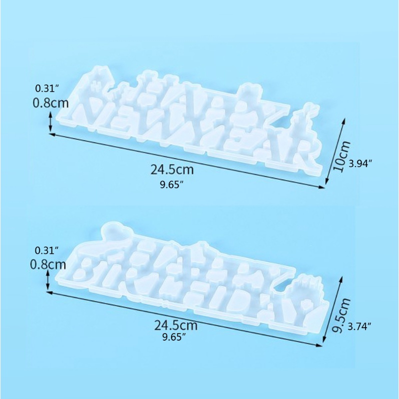 Khuôn Nhựa Epoxy Chữ Happy Birthday Làm Đồ Trang Sức Mừng Năm Mới