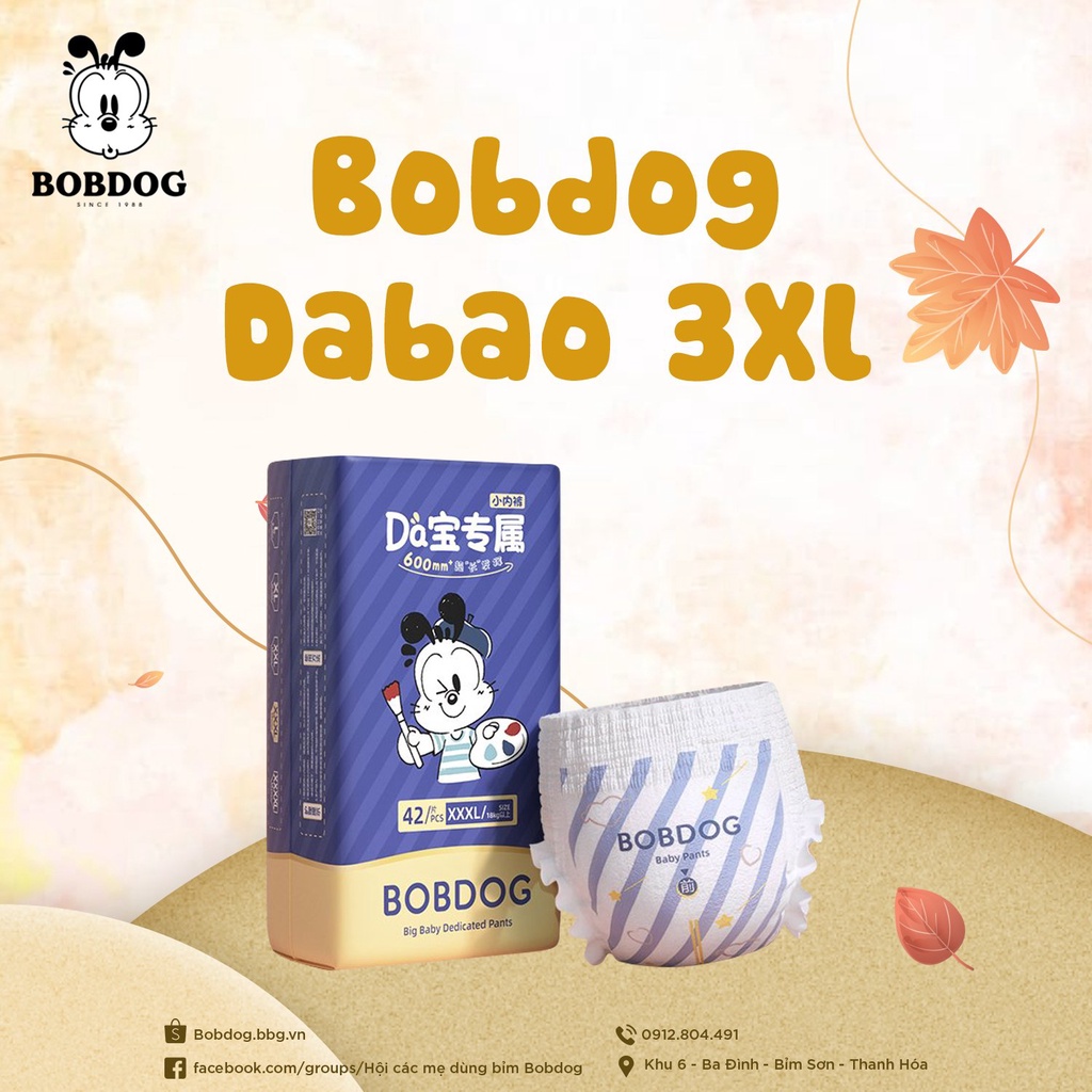 ⚡𝐂𝐨𝐦𝐛𝐨 𝟐 𝐛𝐢̣𝐜𝐡⚡Tã quần Bobdog Dabao size XXXL42/XXXXL36 miếng/bịch