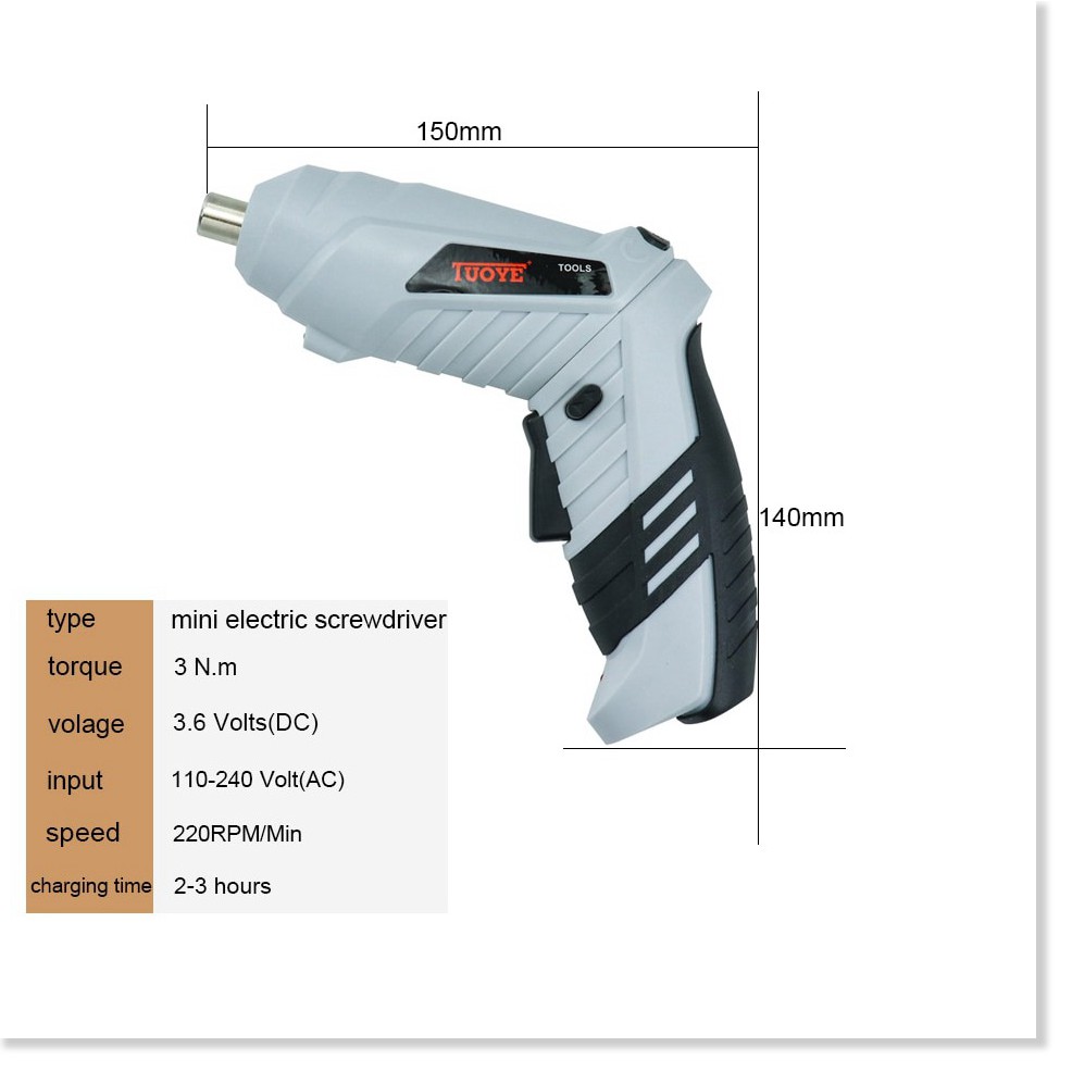 Bộ máy khoan Tuoy 𝑭𝑹𝑬𝑬𝑺𝑯𝑰𝑷 Bộ máy động lực khoan tường gạch, gỗ, sắt, sửa chữa đa năng 9559