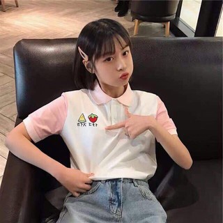 ÁO THUN POLO NỮ CỔ BẺ THÊU TRÁI CÂY