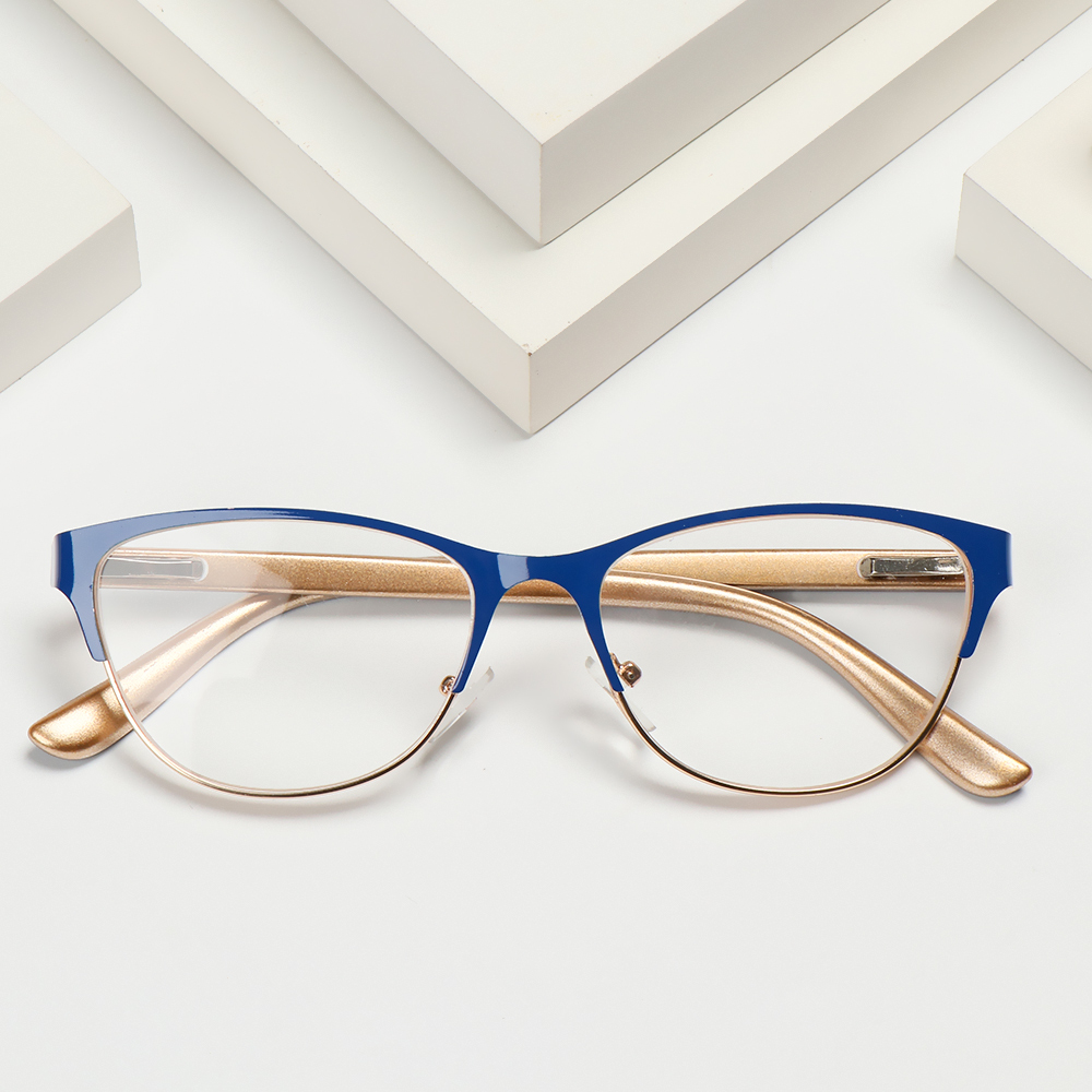 Mắt Kính Chống Mệt Mỏi Gọng Kim Loại +1.0 +3.5 Màu Sắc Retro