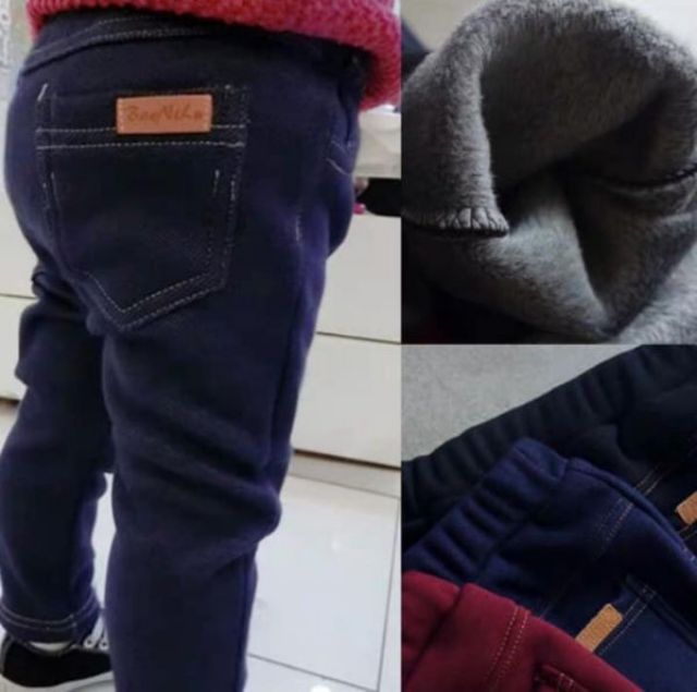 Quần dáng Jeans lót lông cho bé 6-18kg