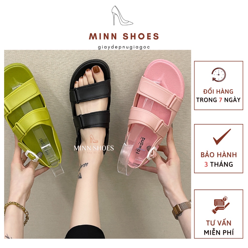 Dép nữ ulzzang sandal quai ngang nhựa dẻo dạo phố thời trang hè 2021 (D53)