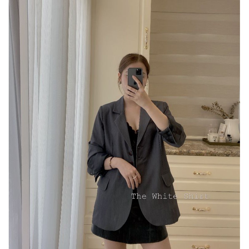 EMMY BLAZER - áo blazer trẻ trung thanh lịch màu ghi đậm