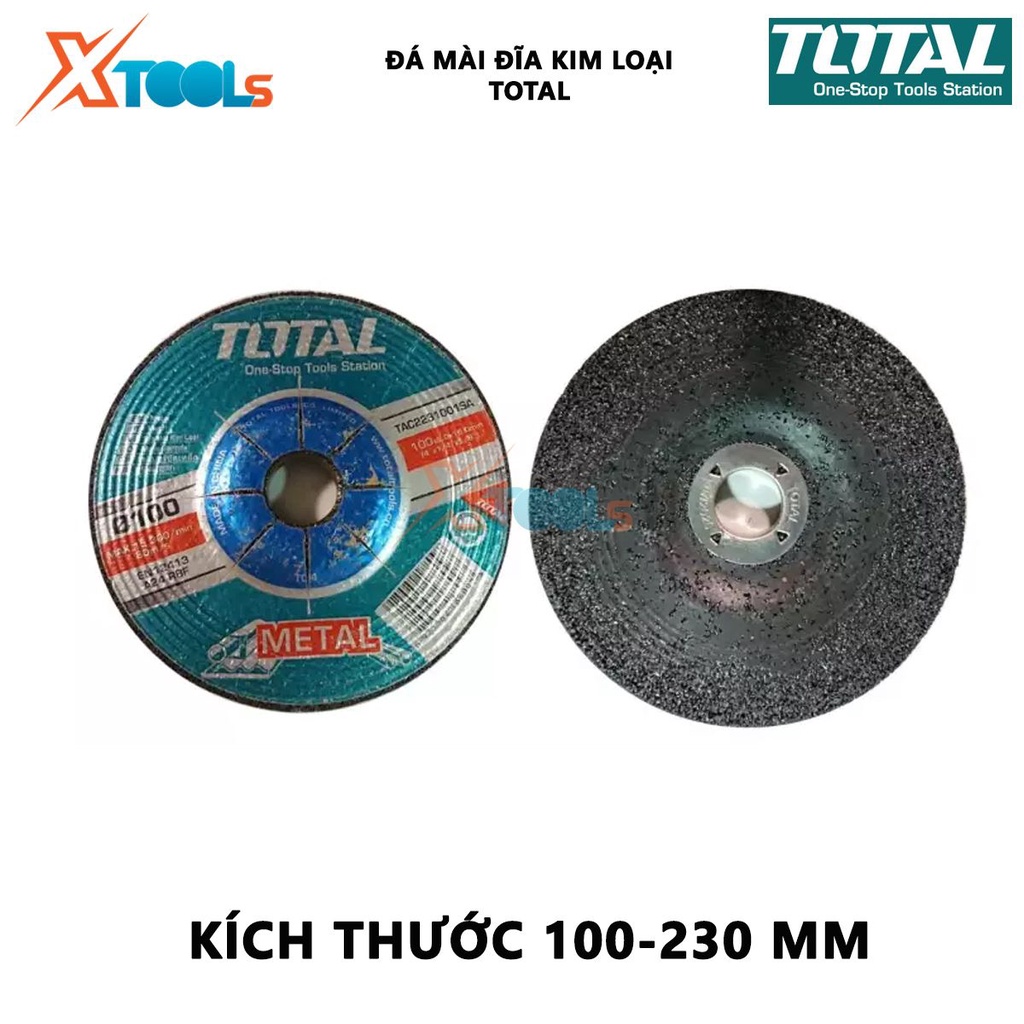 Đá mài kim loại TOTAL | Đĩa mài kim loại Size:100-230mm(4&quot;-9&quot;)X6.0mm(1/4&quot;)X16-22mm(7/8&quot;) [XTOOLS]