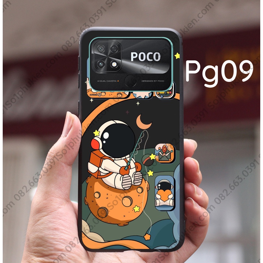 Ốp lưng Xiaomi Poco C40 dẻo in hình Phi hành gia vũ trụ ngân hà cá tính, trẻ trung