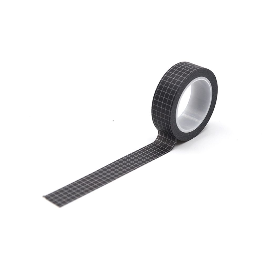 Cuộn băng keo giấy màu 10m trắng/đen trang trí tự làm đơn giản