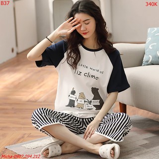 Bộ quần lỡ kẻ sọc đen trẻ trung - Micha B37