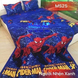 Bộ chăn ga gối Poly Cotton hình siêu nhân nhện đáng yêu