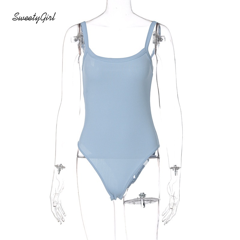 Áo liền quần không tay cổ chữ U màu trơn thời trang gợi cảm cho nữ