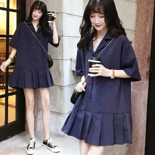 Chân váy đuôi cá xếp li bigsize màu xanh than