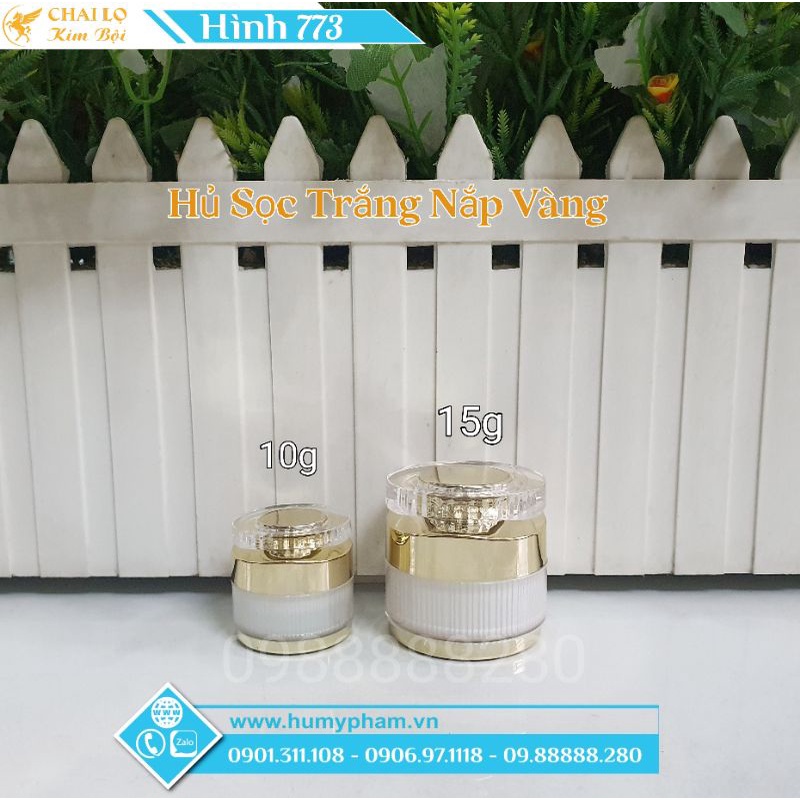 CHAI LỌ CHIẾT MỸ PHẨM-Hủ Đựng Kem Face Sọc Trắng 10g & 15g