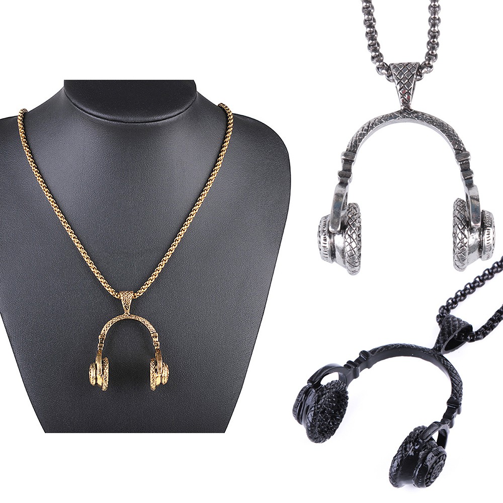 Fashion creative jewelry Hip hop style DJ headphone necklace yasuo