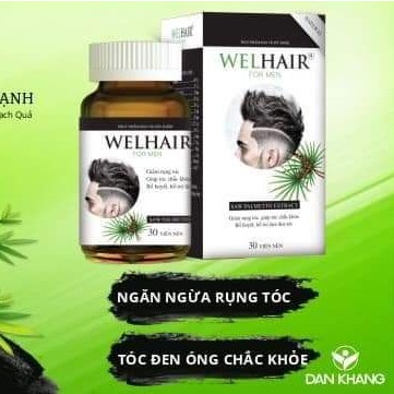 Welhair for Men – Viên uống kích thích mọc tóc cho nam (Hộp 30 viên)