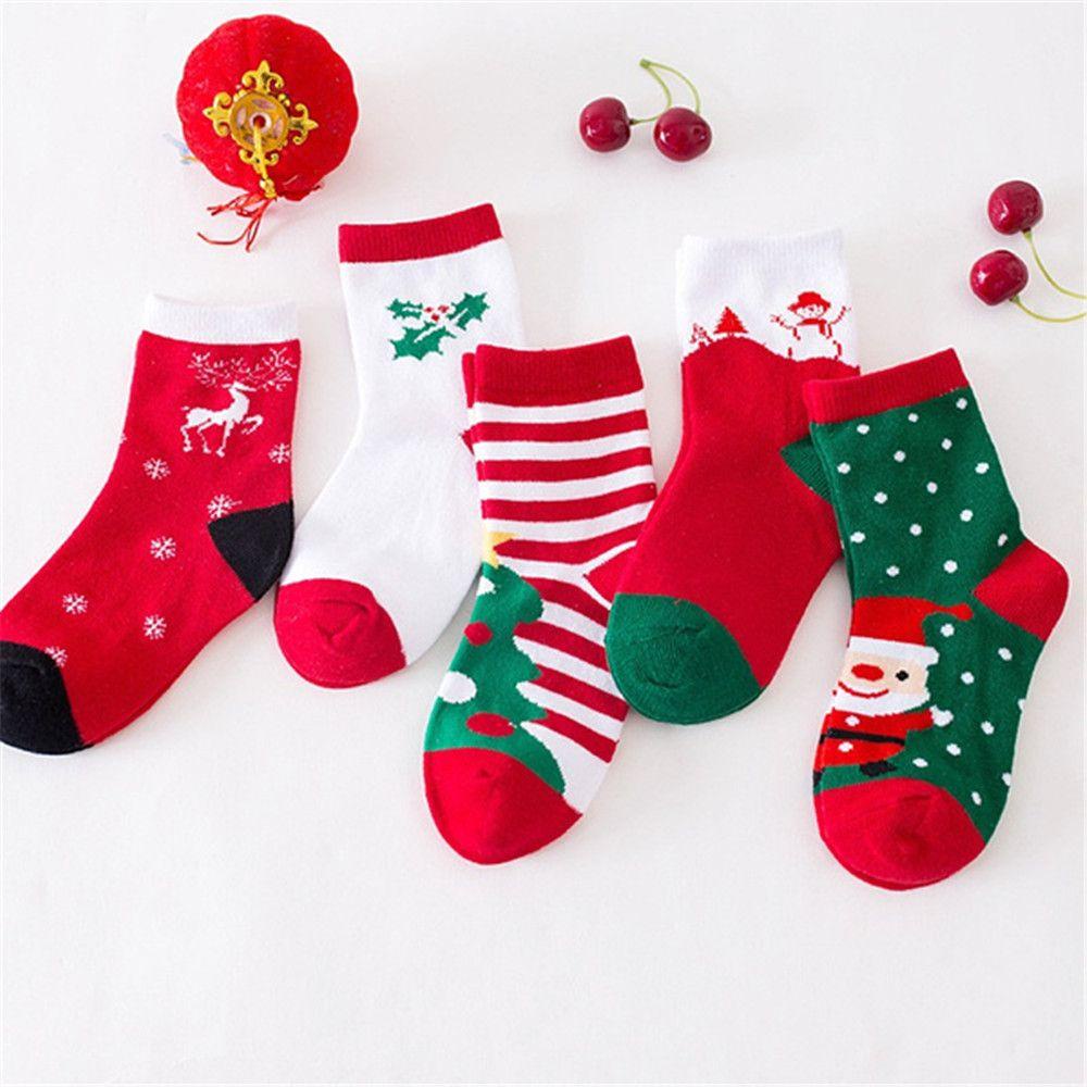 Set 5 Đôi Vớ Giữ Ấm Mùa Đông Thời Trang Giáng Sinh